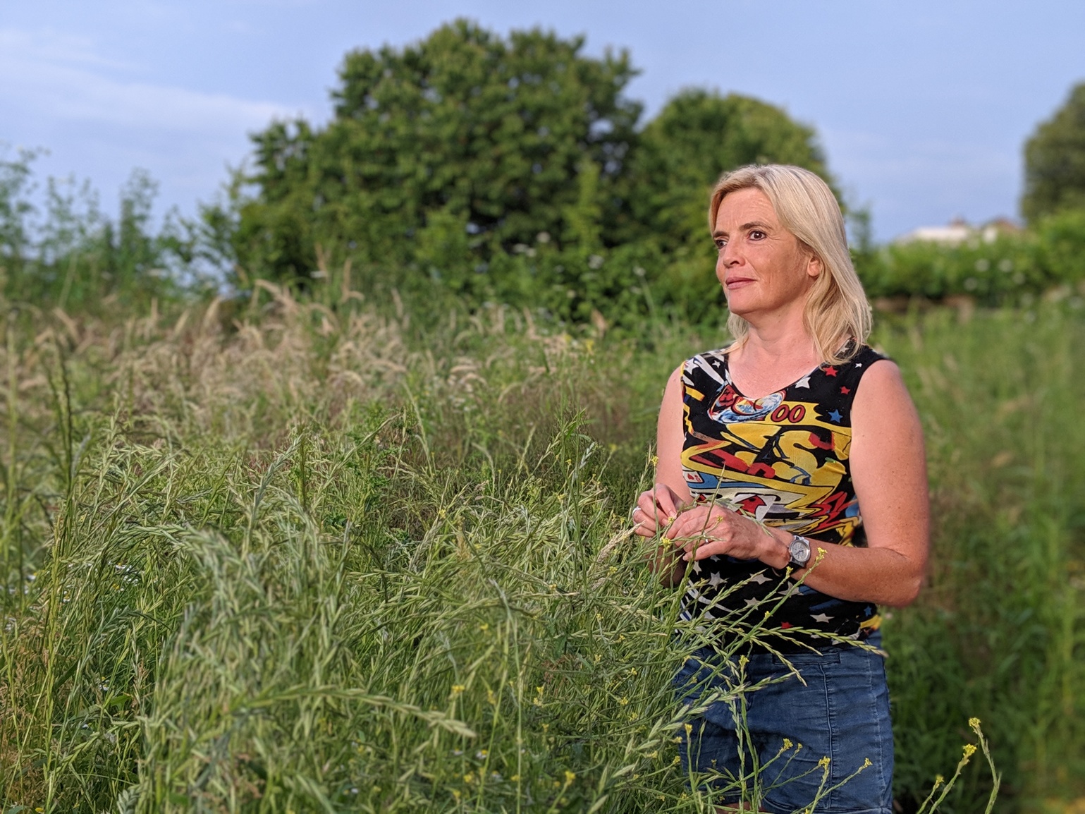 foto van esther in het veld